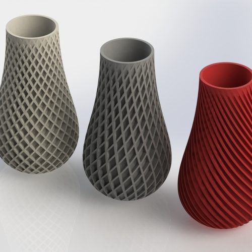 3D Printed Spiral Vases with Geometric Patterns