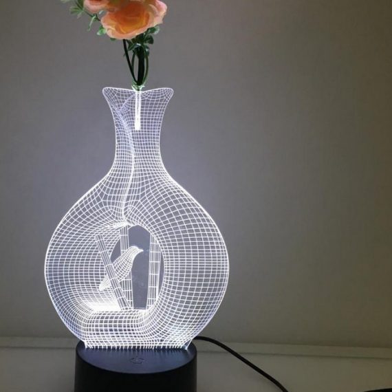 3D Printed LED Wireframe Vase Design