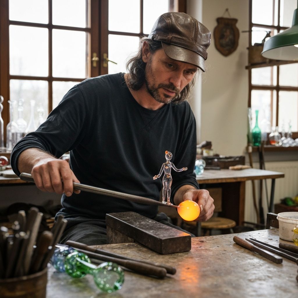 Traditional Czech glassblowing technique
